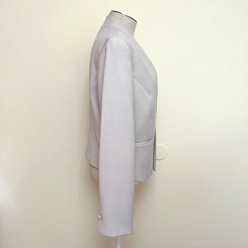 H&M Long Sleeve Light Beige Taupe Cropped Blazer Size 12 - Picture 5 of 10